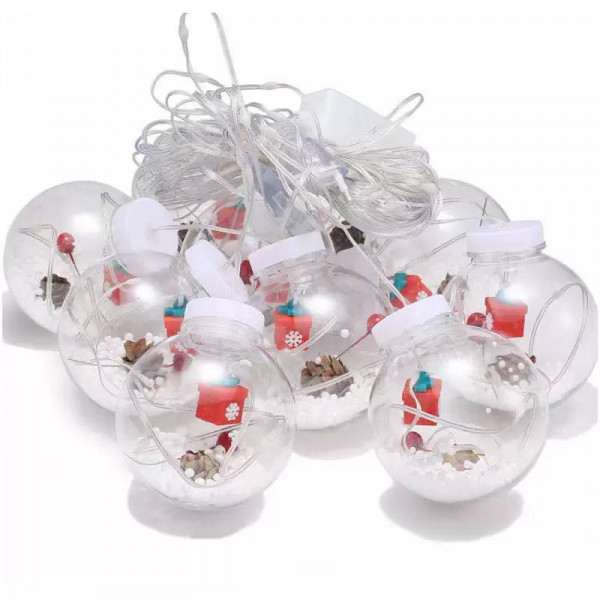 Гірлянда світлодіодна від мережі Штора Кулі сніжні Y-20-77WW 19708 3х0.5 м 10 LED теплий жовтий