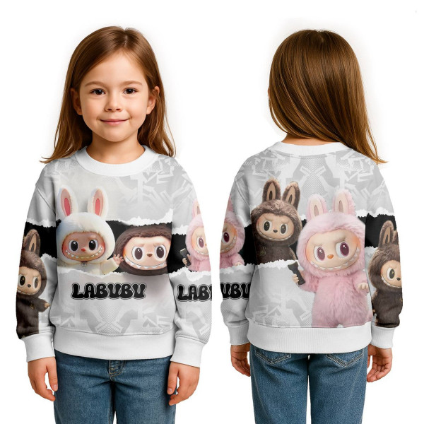 Світшот дитячий з 3D принтом Labubu №1 31974 122 см