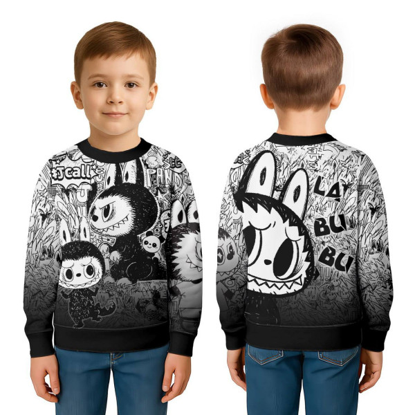 Світшот дитячий з 3D принтом Labubu №13 32137 122 см