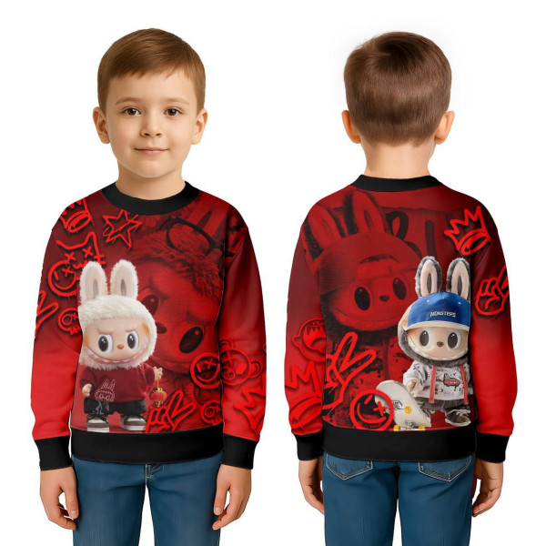 Світшот дитячий з 3D принтом Labubu №14 32146 122 см