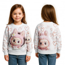 Світшот дитячий з 3D принтом Labubu №2 31884 104 см