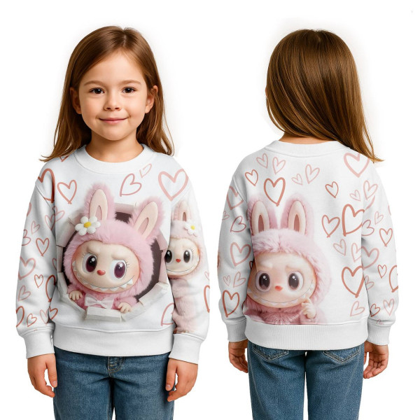 Світшот дитячий з 3D принтом Labubu №2 31890 140 см