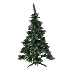 Ялинка штучна с шишками и калиной 19375 2.2 м зелена