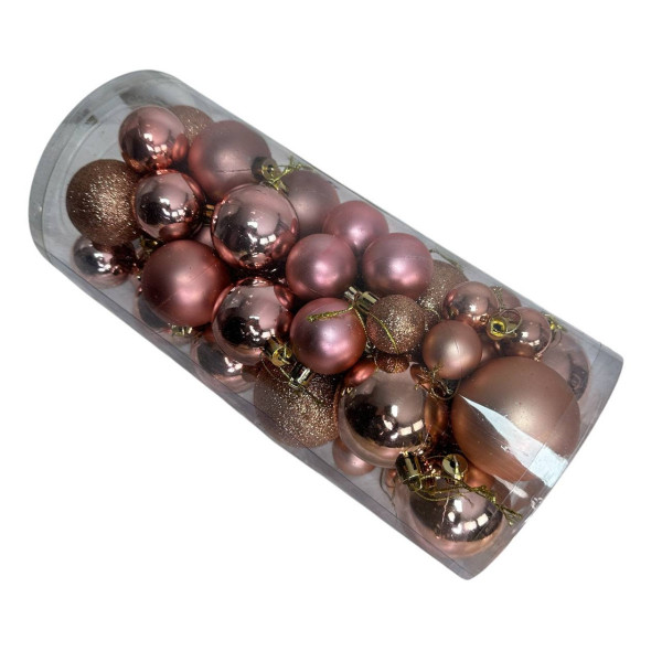 Набір іграшок на ялинку K47-11 19739 56 шт пудровий