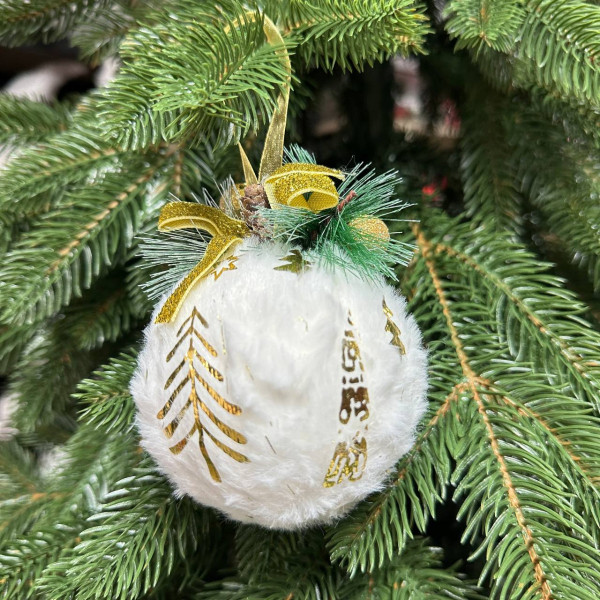 Набір іграшок на ялинку вовняних Ялинка золотиста 19730 8 см 6 шт