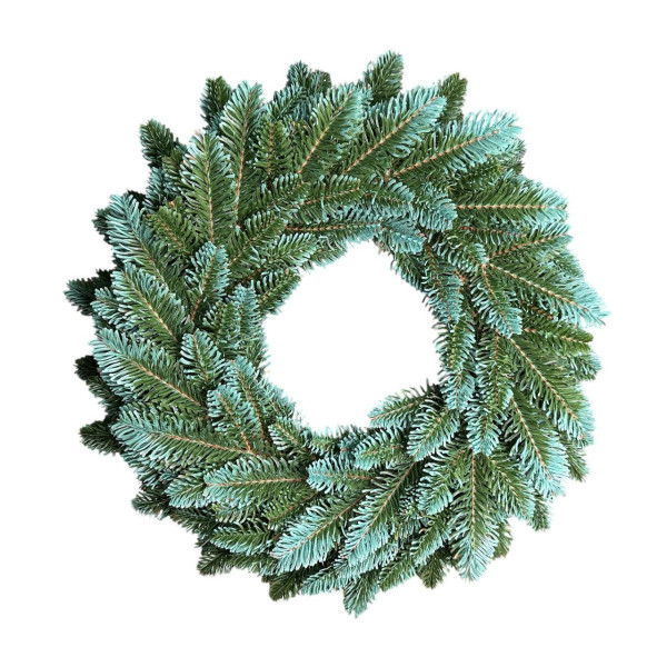Вінок штучний різдвяний без декору 19742 40 см блакитний