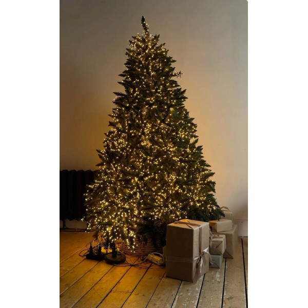 Гірлянда світлодіодна від мережі з пультом дистанційного керування Мішура 19750 100 м 2000 LED теплий жовтий