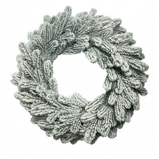 Вінок штучний різдвяний без декору 19751 40 см білий із зеленим