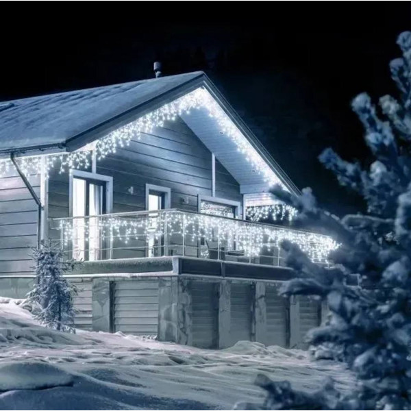 Гірлянда світлодіодна від мережі вулична Бахрома CRT-001W 19789 5 м тепла жовта