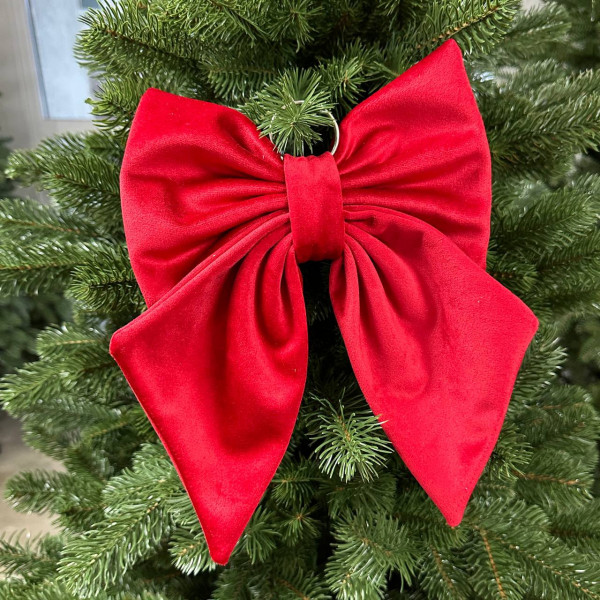 Іграшка на ялинку Бант 19797 20х26 см червона