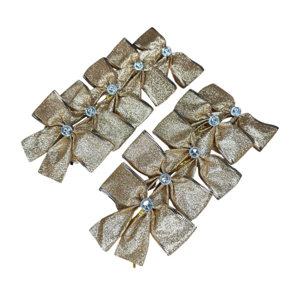 Набір іграшок на ялинку Бант 19801 10 шт золотистий