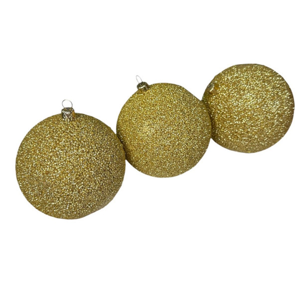 Набір іграшок на ялинку 19813 10 см 3 шт золотистий