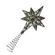 Верхівка на ялинку Зірка 19827 40 см холодне золото
