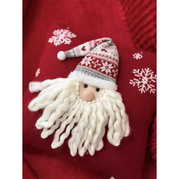 Подушка новорічна 3D Бородатий Санта 19878 40х40 см