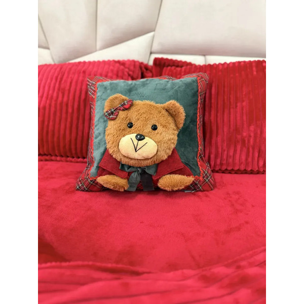 Подушка новорічна 3D Ошатна Ведмедиця 19877 40х40 см