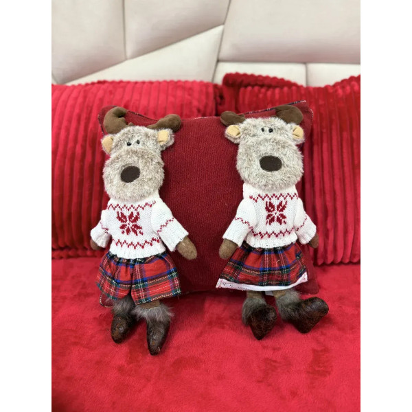 Подушка новорічна 3D Пара Оленів 19880 40х40 см