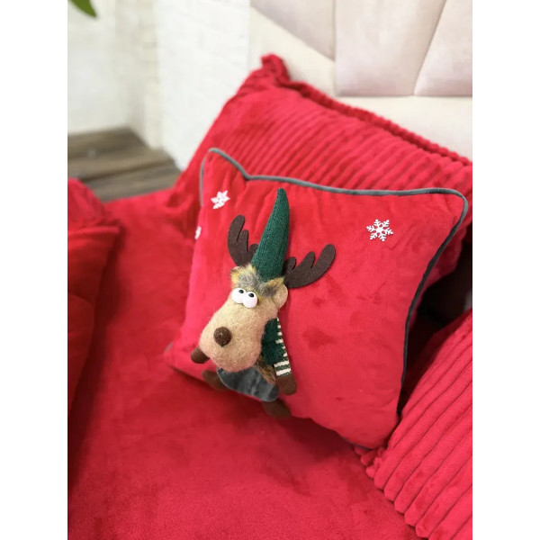 Подушка новорічна 3D Різдвяний олень 19875 40х40 см