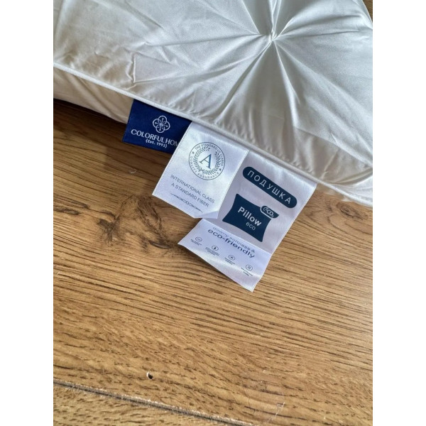 Подушка тісто з еко-пуху Colorful Home 19845 50х70 см біла