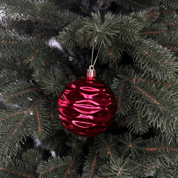 Набір іграшок на ялинку 19849 8 см 6 шт червоний