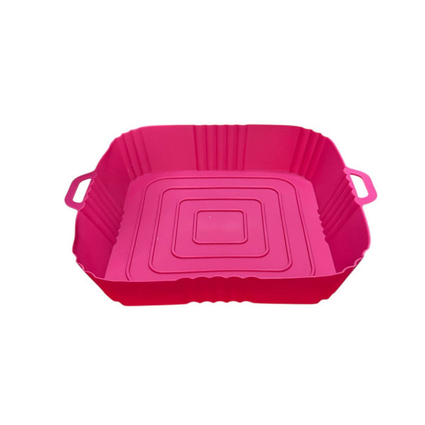 Форма в аерогриль квадратна силіконова 19872 19х19х4 см рожева