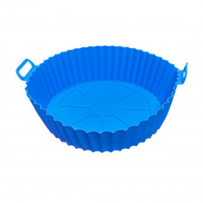 Форма в аерогриль кругла силіконова 19873 22х22х6 см блакитна