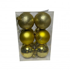 Набір кульок 12 шт 6 см золото