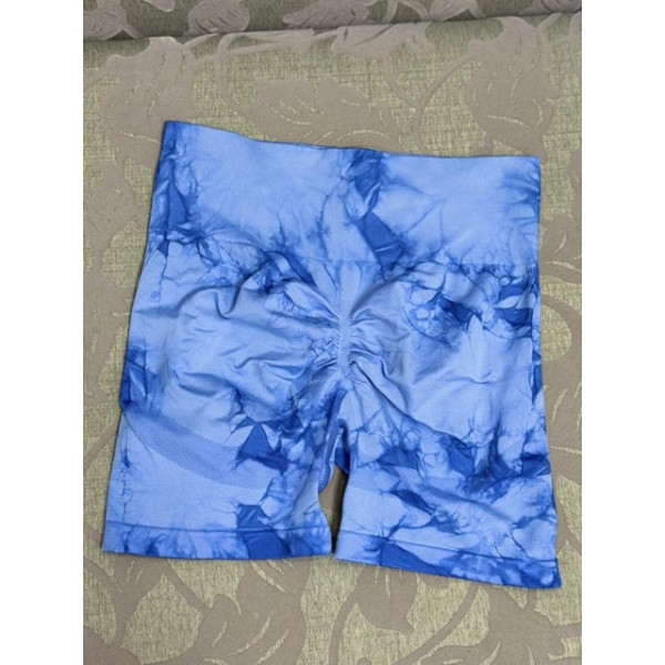 Велосипедки-шорти жіночі з пуш-ап TieDye 19966 S блакитні з синім