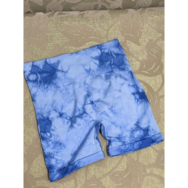 Велосипедки-шорти жіночі з пуш-ап TieDye 19966 S блакитні з синім