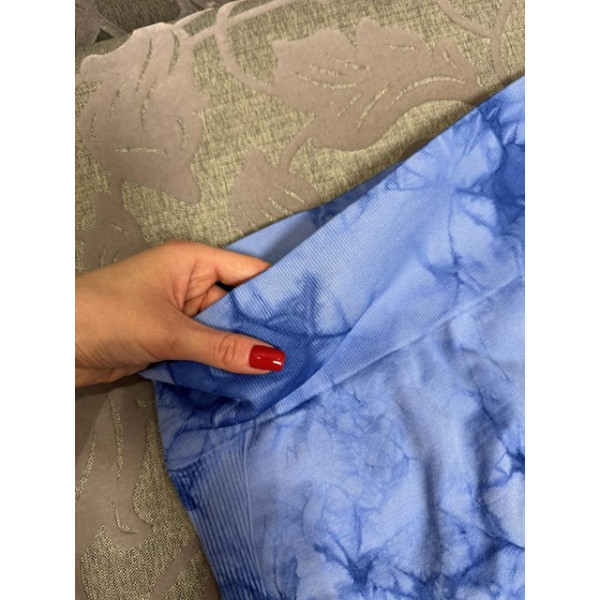 Велосипедки-шорти жіночі з пуш-ап TieDye 19967 M блакитні з синім