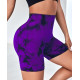 Велосипедки-шорти жіночі з пуш-ап TieDye 19970 XL фіолетові з чорним