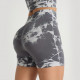 Велосипедки-шорти жіночі з пуш-ап TieDye 19972 M темно-сірі з білим