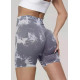 Велосипедки-шорти жіночі з пуш-ап TieDye 19972 M темно-сірі з білим