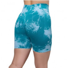 Велосипедки-шорти жіночі з пуш-ап TieDye 19975 M м'ятні з бірюзовим