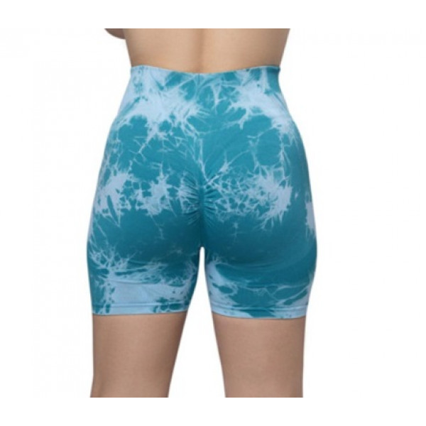 Велосипедки-шорти жіночі з пуш-ап TieDye 19975 M м'ятні з бірюзовим