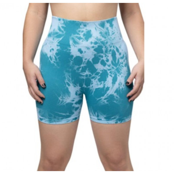 Велосипедки-шорти жіночі з пуш-ап TieDye 19976 L м'ятні з бірюзовим