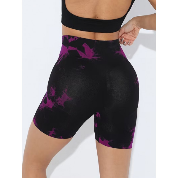 Велосипедки-шорти жіночі з пуш-ап TieDye 19980 S чорні з бузковим