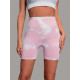 Велосипедки-шорти жіночі з пуш-ап TieDye 19984 M світло-рожеві з білим