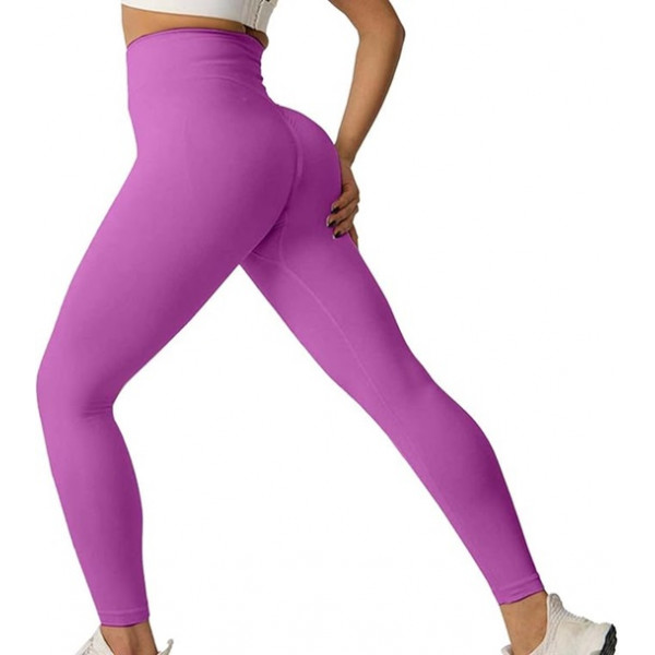 Легінси жіночі безшовні спортивні з пуш-ап 19986 M бузкові