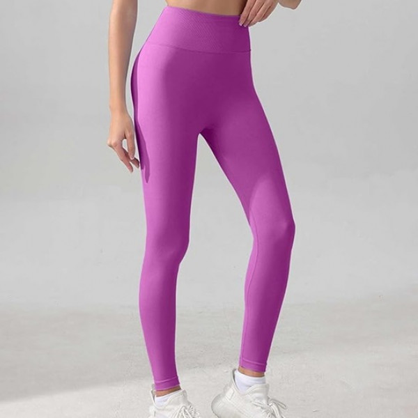 Легінси жіночі безшовні спортивні з пуш-ап 19987 L бузкові