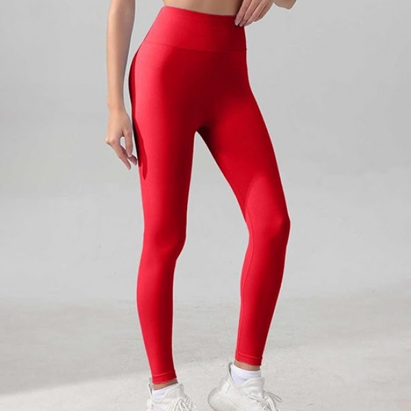 Легінси жіночі безшовні спортивні з пуш-ап 19995 L червоні