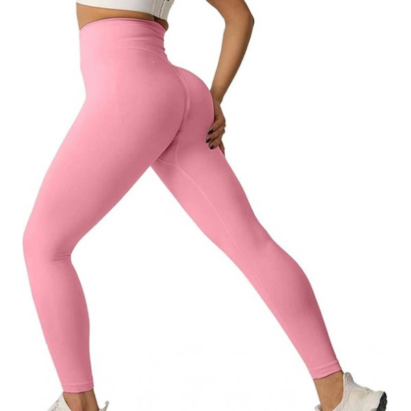 Легінси жіночі безшовні спортивні з пуш-ап 20017 XL ніжно-рожеві