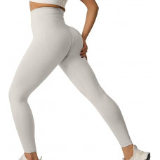 Легінси жіночі безшовні спортивні з пуш-ап 20018 S блідо-сірі