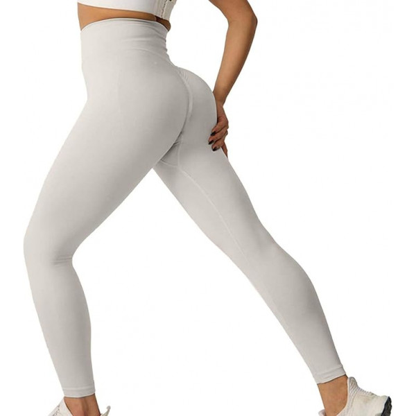 Легінси жіночі безшовні спортивні з пуш-ап 20020 L блідо-сірі