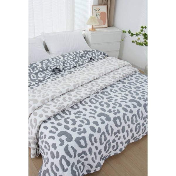 Плед євро з мусліну 19907 200х230 см сірий