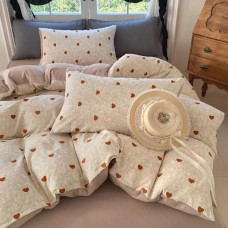 Постільна білизна двоспальна з простирадлом на гумці з мусліну Colorful Home 19935 180х220 см