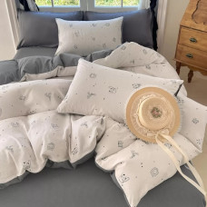 Постільна білизна євро з простирадлом на гумці з мусліну Colorful Home 19924 200х230 см