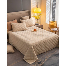 Покривало євро з велюру Koloco 20085 220х240 см кремове