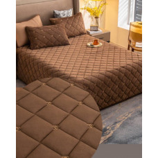 Покривало євро з велюру Koloco 20091 220х240 см шоколадне