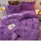Постільна білизна євро з велюру та плюшу Jojo Ведмедик 20071 200х230 см фіолетова