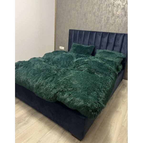 Постільна білизна євро з велюру та плюшу Jojo Ведмедик 20073 200х230 см зелена